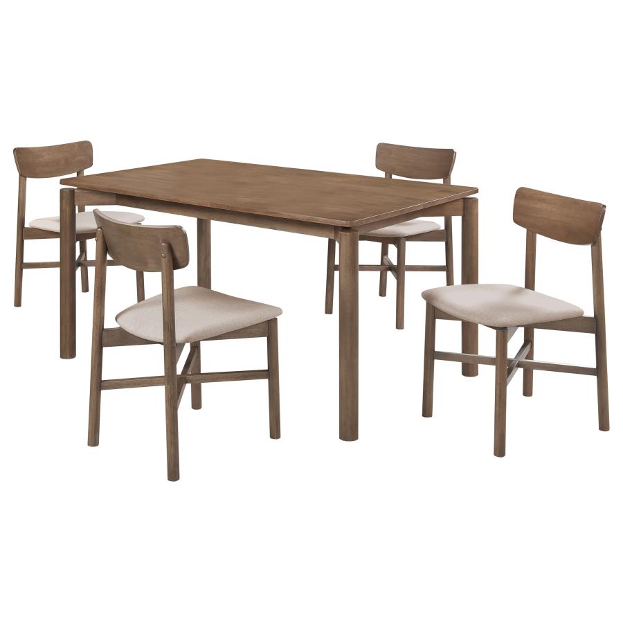 (image for) Parkridge 5-piece 59-inch Wood Dining Set Natural Walnut