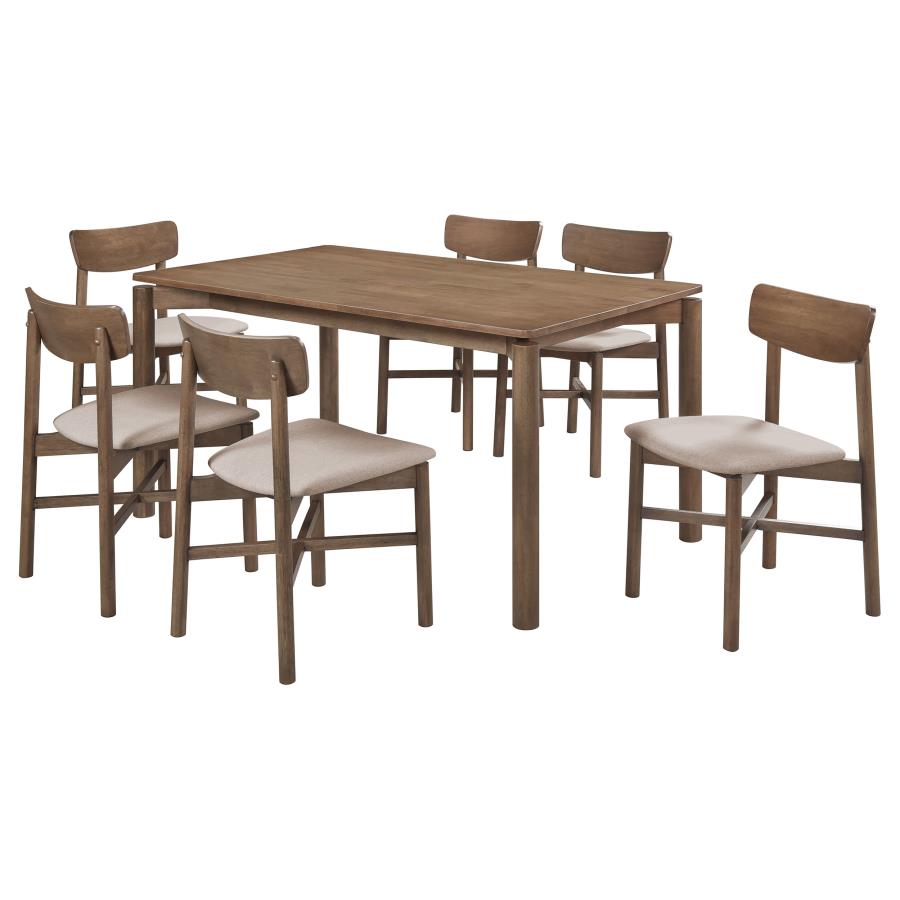 (image for) Parkridge 7-piece 59-inch Wood Dining Set Natural Walnut