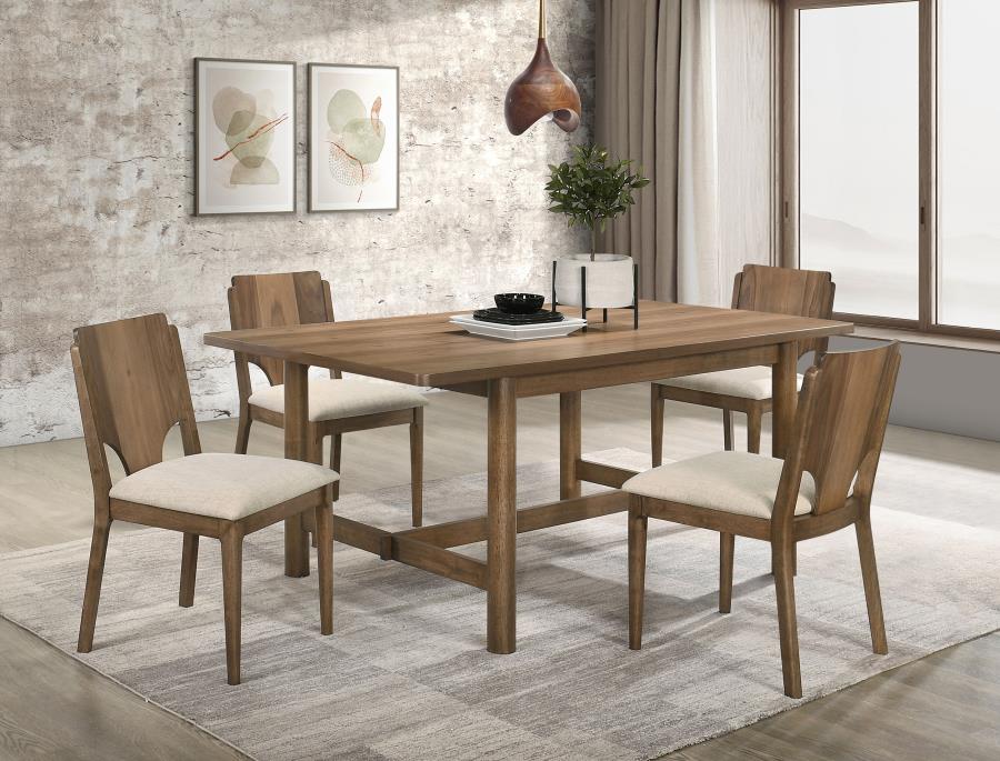 (image for) Biltmore 5-piece 71-inch Rectangular Dining Table Set Walnut - Click Image to Close