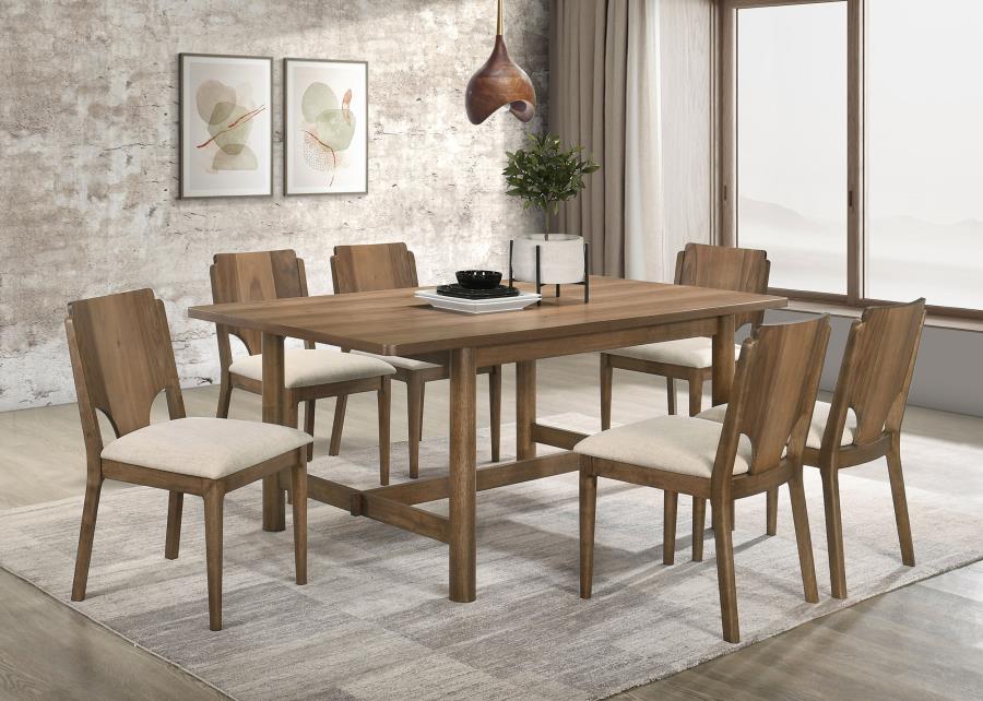 (image for) Biltmore 7-piece 71-inch Rectangular Dining Table Set Walnut - Click Image to Close