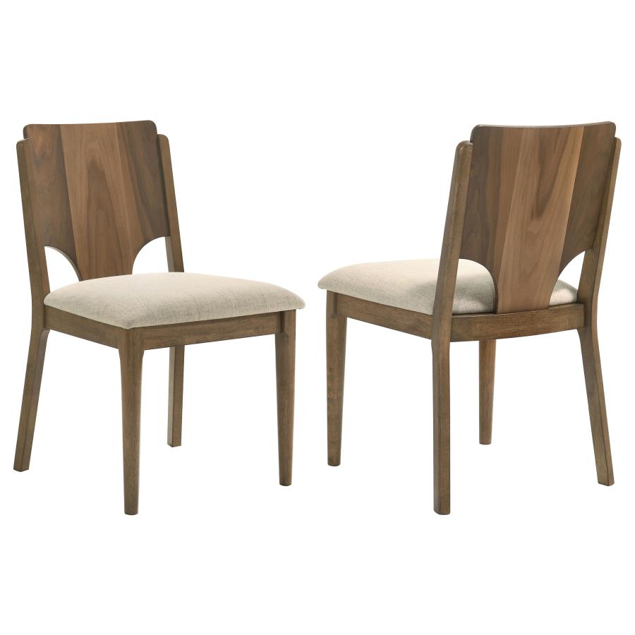 (image for) Biltmore Dining Chair Upholstered Seat Walnut (Set of 2) - Click Image to Close