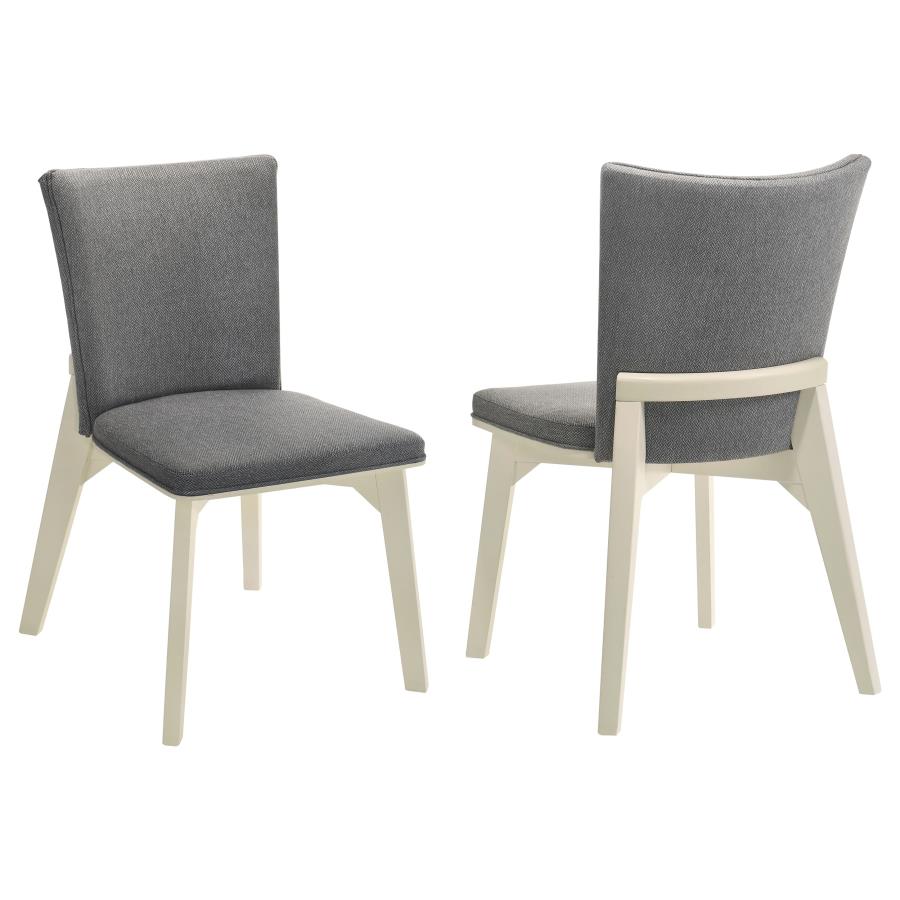 (image for) Biloxi Upholstered Dining Side Chair Grey (Set of 2) - Click Image to Close