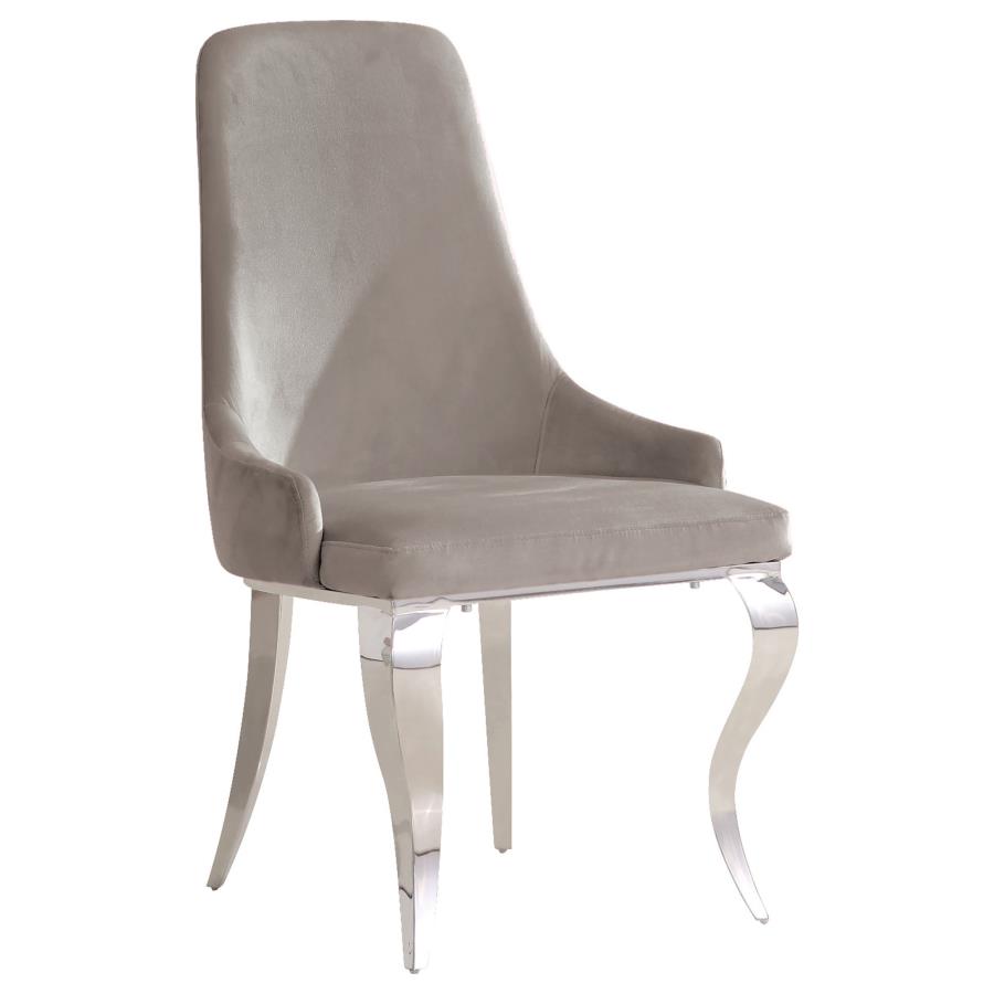 (image for) Antoine Velvet Upholstered Dining Side Chair Grey (Set of 2)