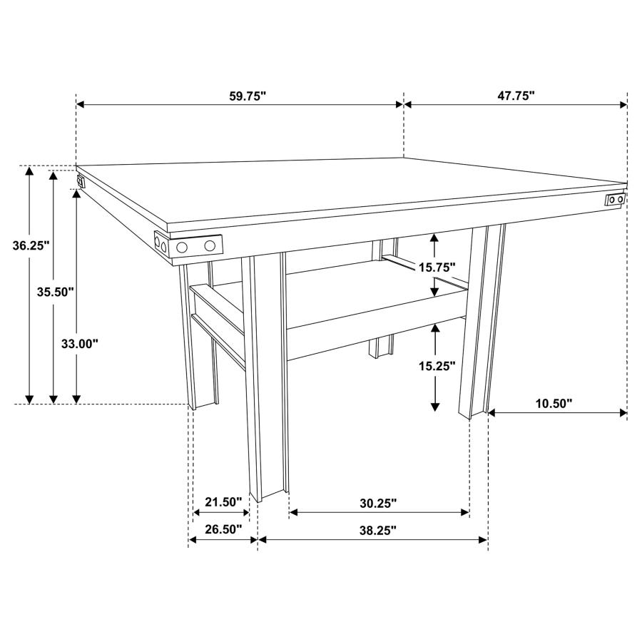 (image for) Patterson 5-piece Counter Height Dining Set Mango Oak 