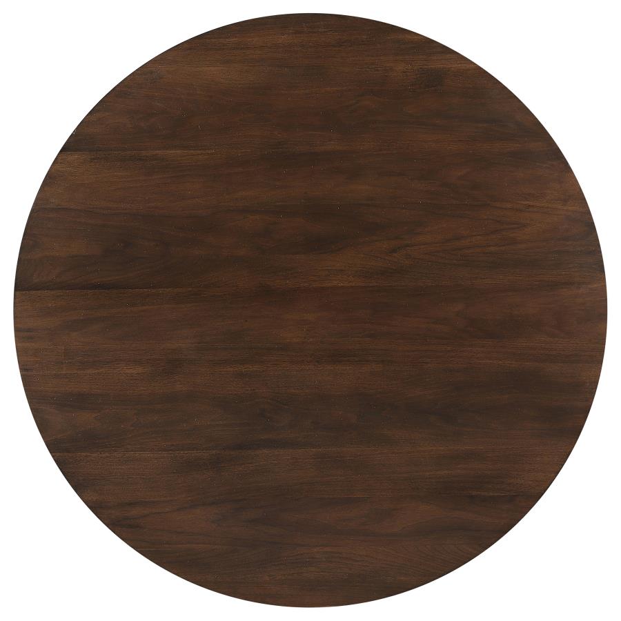 (image for) Everton 5-piece Round 54-inch Dining Table Set Dark Walnut