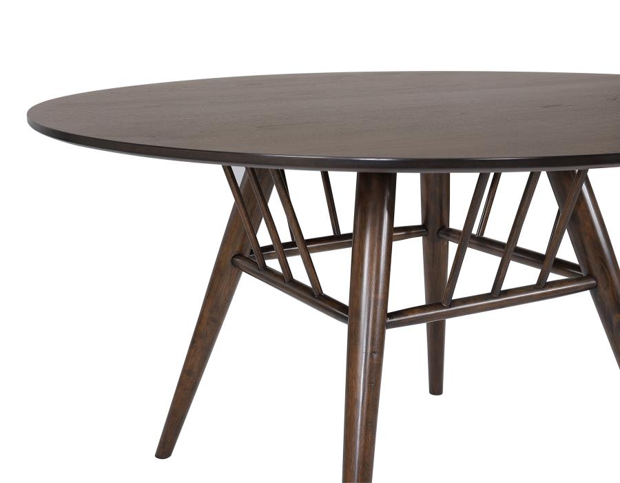 (image for) Everton 5-piece Round 54-inch Dining Table Set Dark Walnut