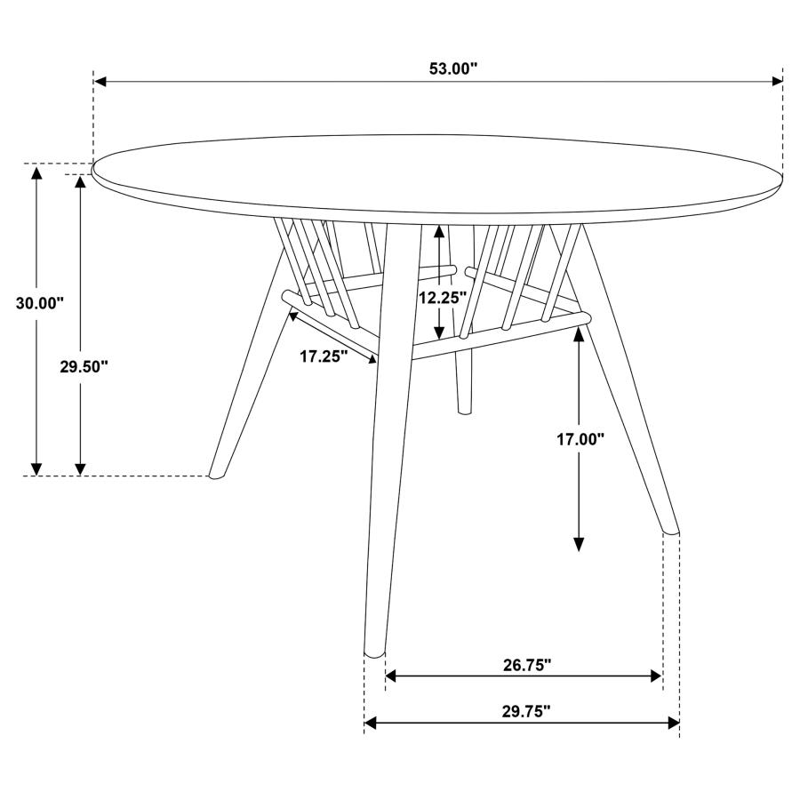 (image for) Everton 5-piece Round 53-inch Dining Table Set Dark Walnut