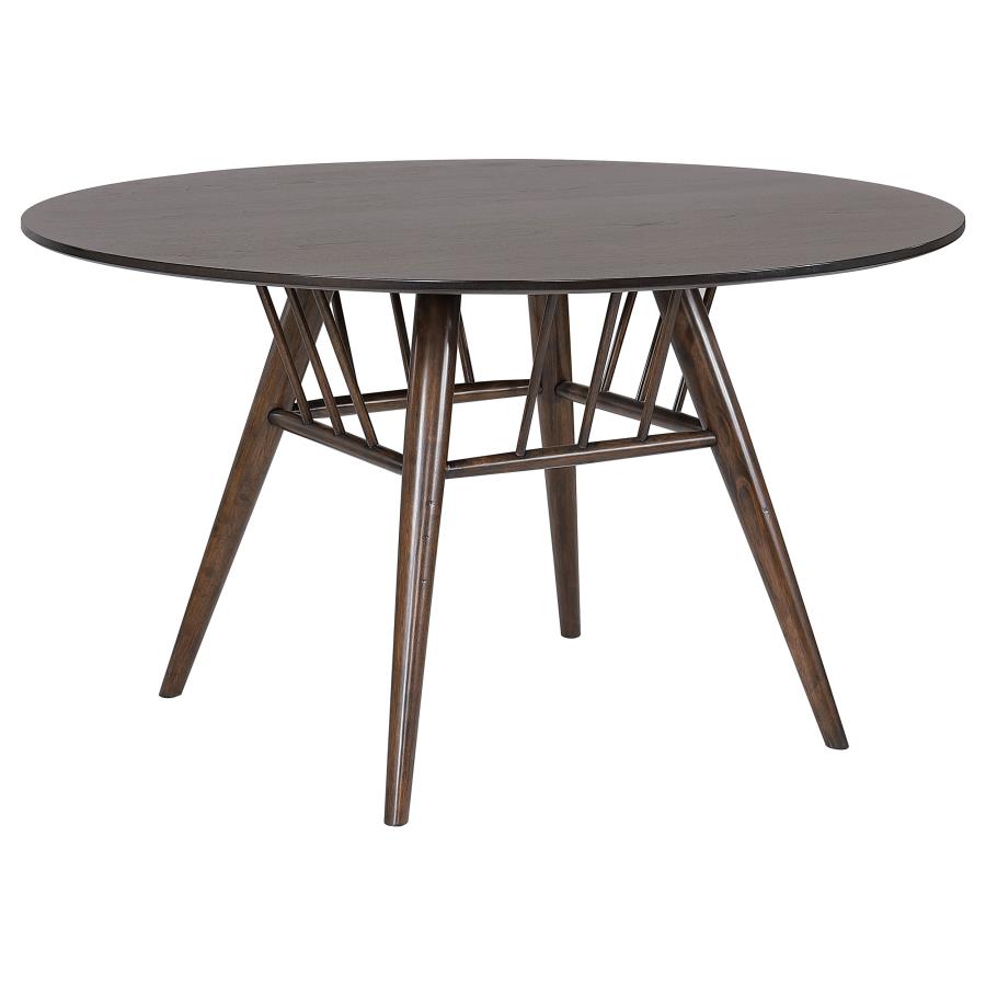 (image for) Everton Round 53-inch Wood Dining Table Dark Walnut - Click Image to Close