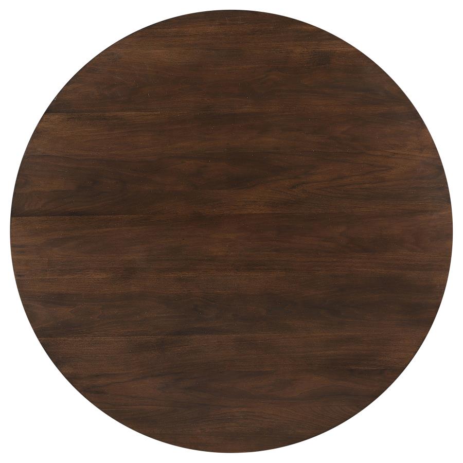 (image for) Everton Round 53-inch Wood Dining Table Dark Walnut