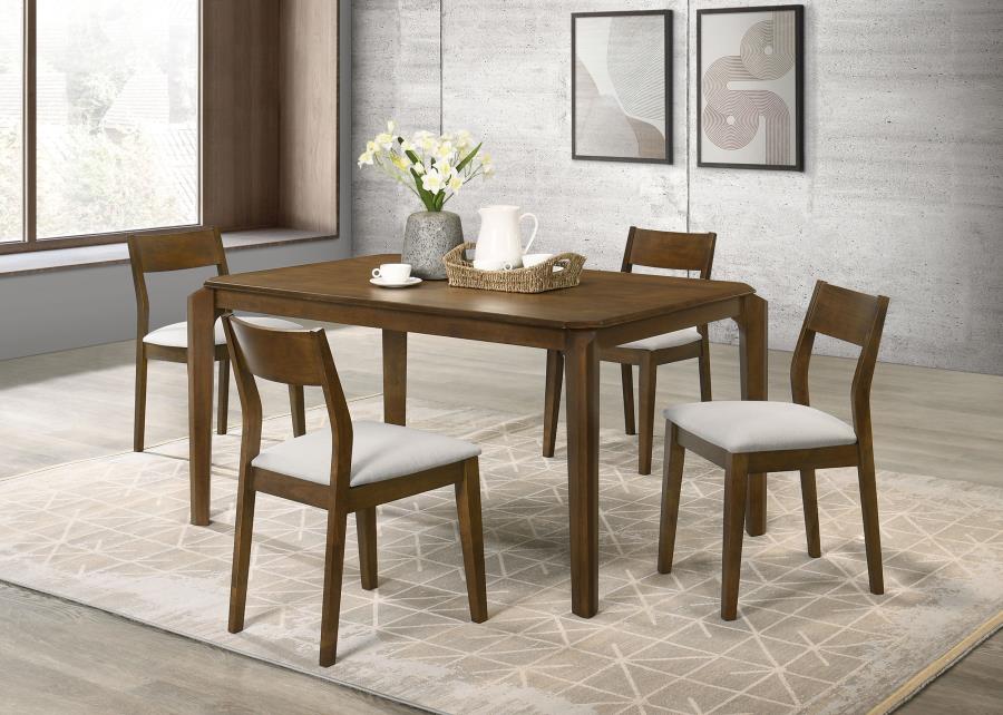 (image for) Almonte 5-piece 59-inch Rectangular Dining Set Dark Brown - Click Image to Close