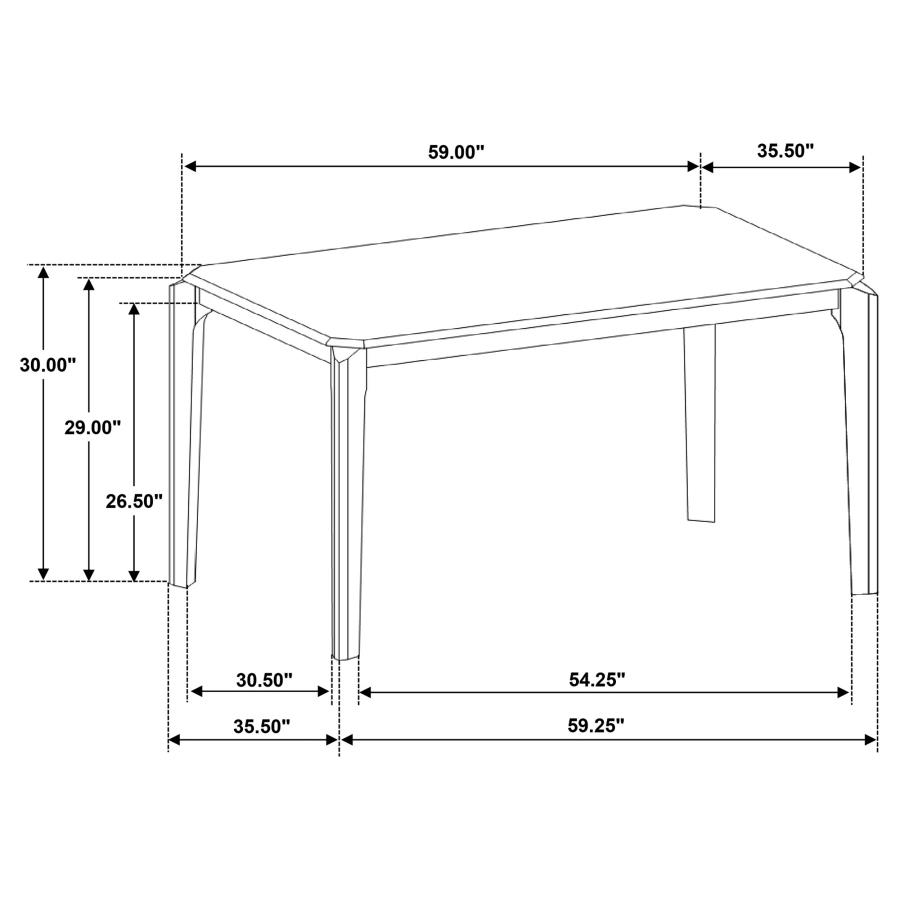 (image for) Almonte 5-piece 59-inch Rectangular Dining Set Dark Brown