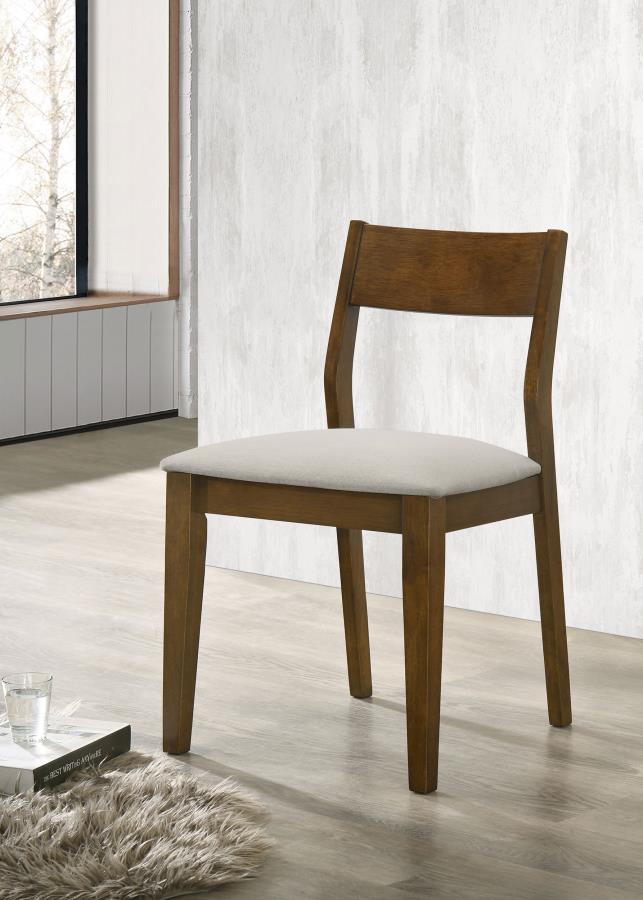 (image for) Almonte Dining Chair Upholstered Seat Dark Brown (Set of 2)