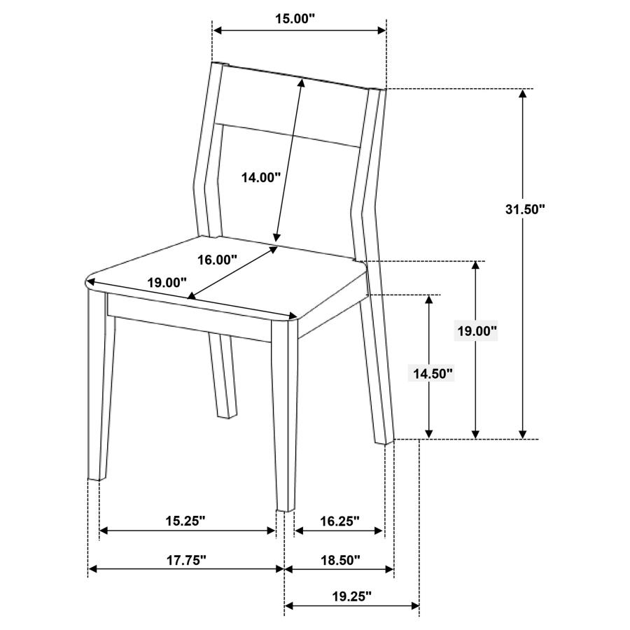 (image for) Almonte Dining Chair Upholstered Seat Dark Brown (Set of 2)