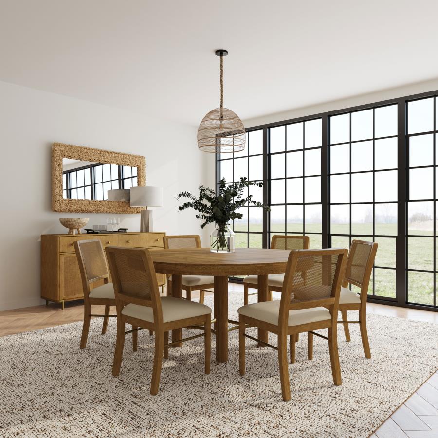 (image for) Arini 7-piece Round Dining Room Table Set Sand Wash
