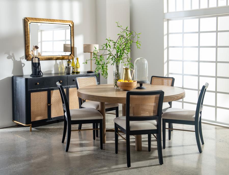 Modal Additional Images for Arini Rattan Cane Dining Side Chair Black (Set of 2)