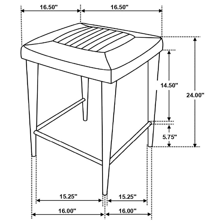 (image for) Alvaro Leather Upholstered Counter Stool Brown (Set of 2)