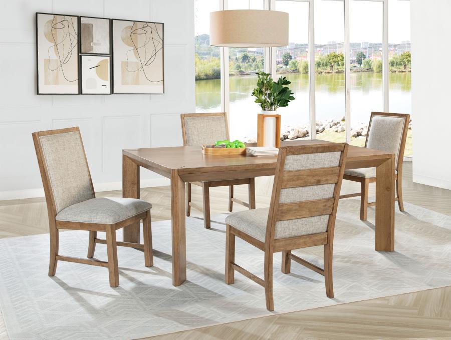 (image for) Bruner 5-piece 72-inch Rectangular Dining Set Natural Brown - Click Image to Close