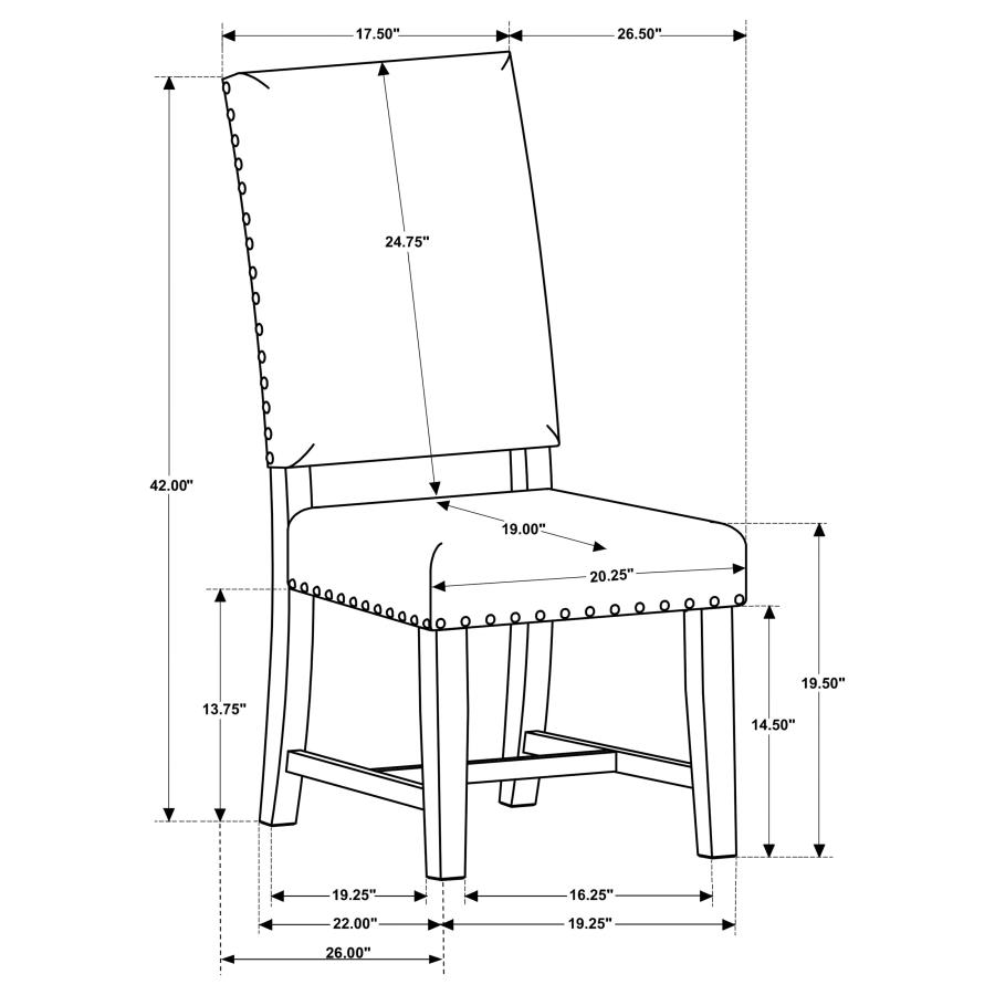 (image for) Twain Upholstered Dining Side Chair Beige (Set of 2)