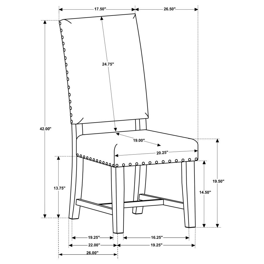 (image for) Twain Upholstered Dining Side Chair Beige (Set of 2)