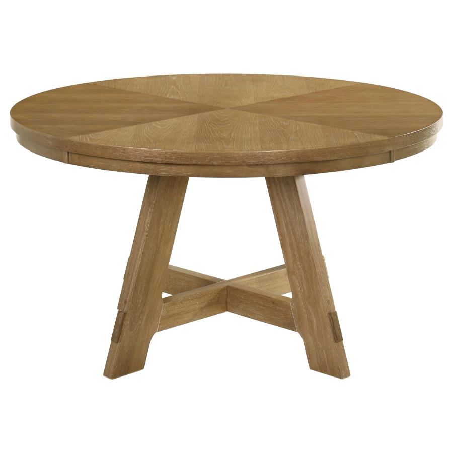 (image for) Danvers Round 54-inch Wood Dining Table Brown Oak