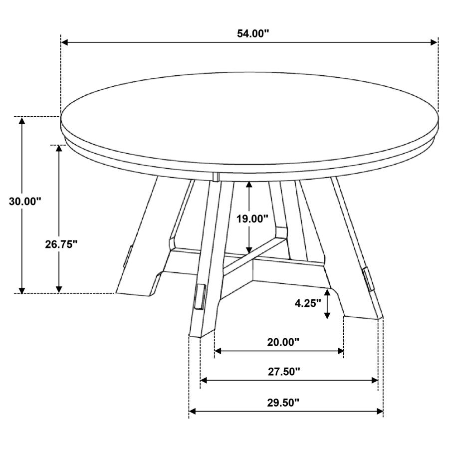 (image for) Danvers Round 54-inch Wood Dining Table Brown Oak