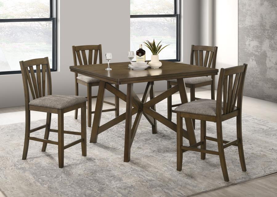 (image for) Canfield 5-piece 47-inch Counter Height Dining Set Brown - Click Image to Close