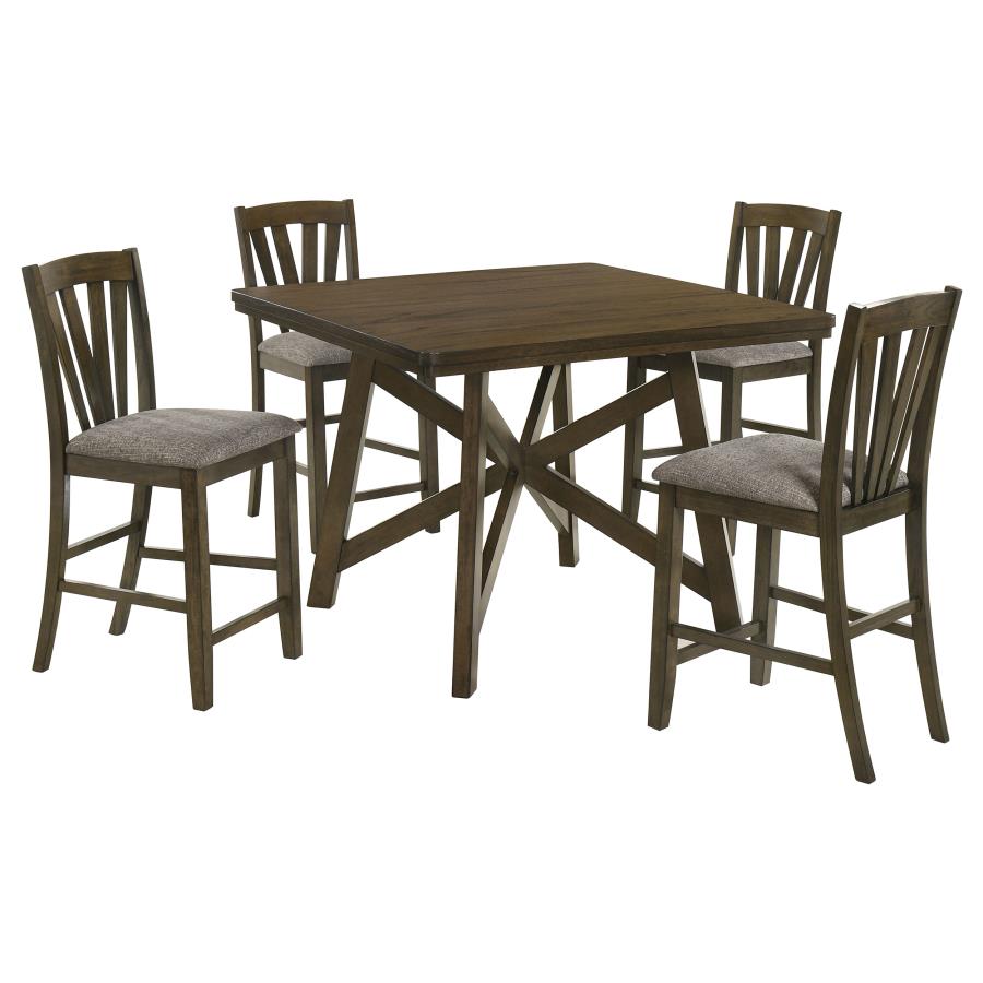 (image for) Canfield 5-piece 47-inch Counter Height Dining Set Brown