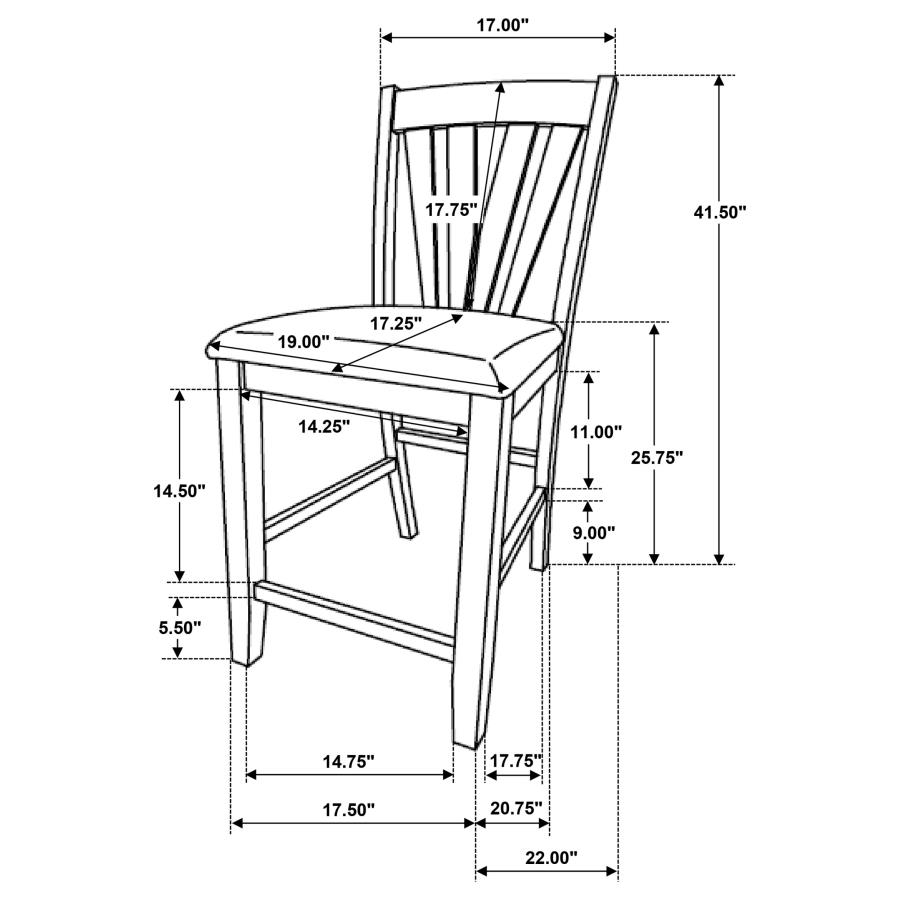 (image for) Canfield Counter Height Dining Side Chair Brown (Set of 2)