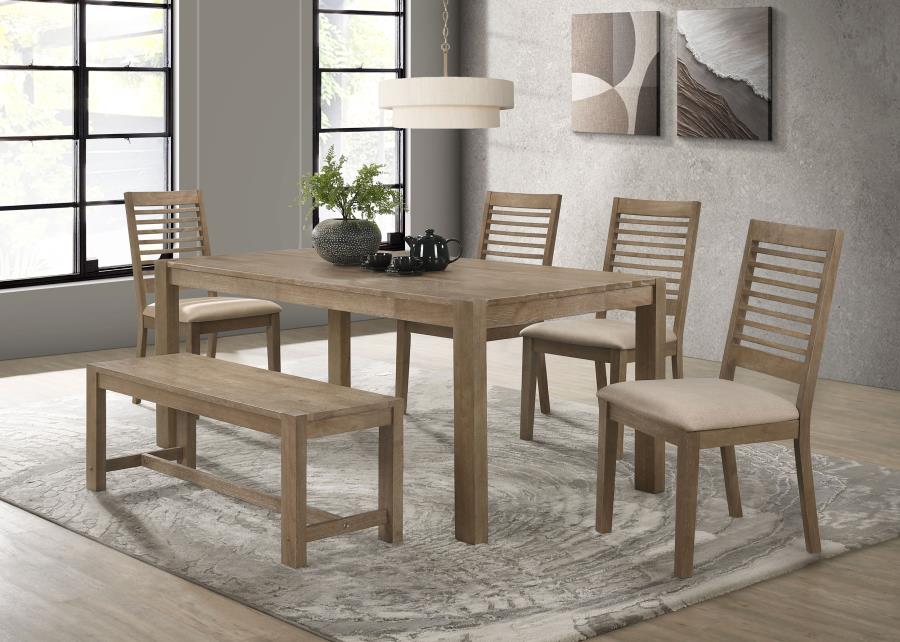 (image for) Scottsdale 6-piece Rectangular Dining Set Brown Washed - Click Image to Close