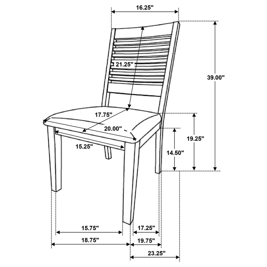 (image for) Scottsdale Wood Dining Side Chair Washed Brown (Set of 2)