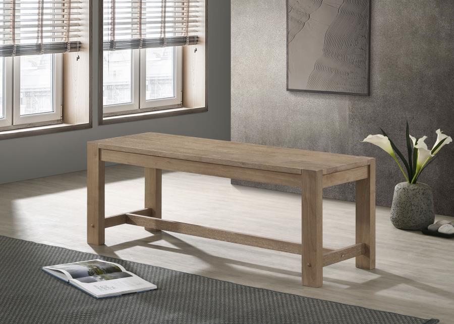 (image for) Scottsdale Wood Trestle Base Dining Bench Washed Brown