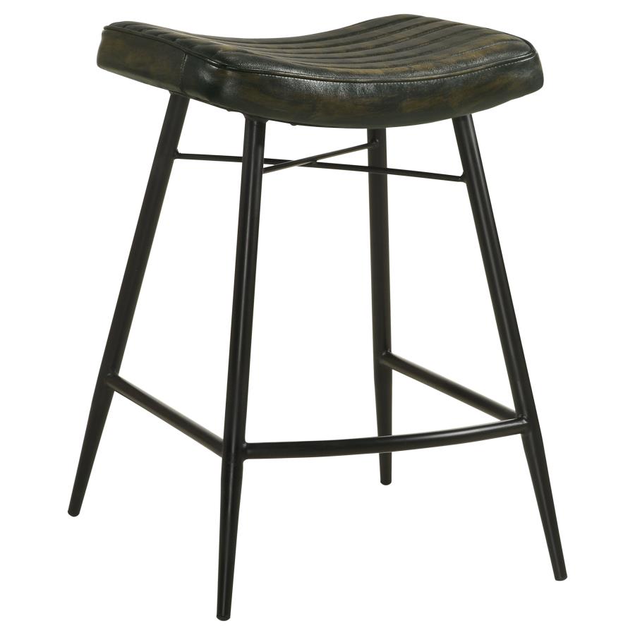 (image for) Bayu Leather Upholstered Counter Stool Espresso (Set of 2)