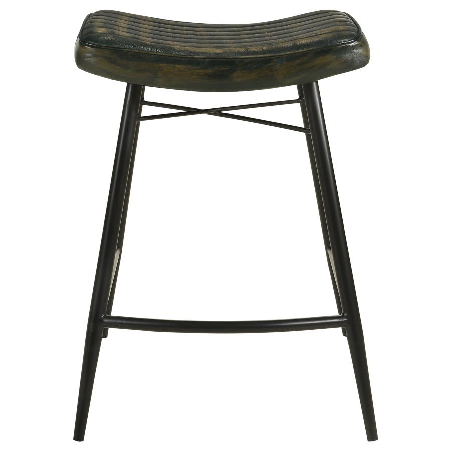 (image for) Bayu Leather Upholstered Counter Stool Espresso (Set of 2)