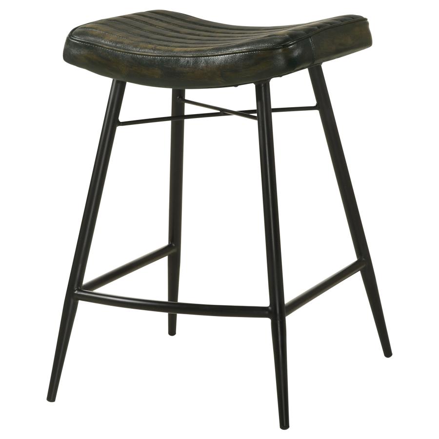 (image for) Bayu Leather Upholstered Counter Stool Espresso (Set of 2)