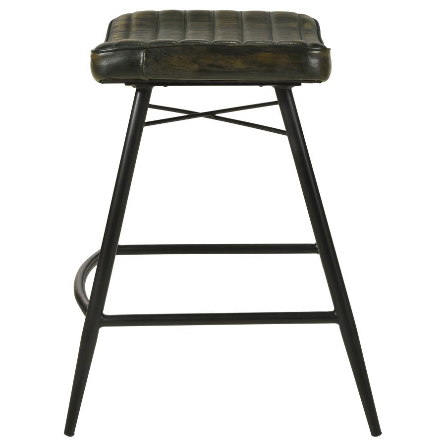 (image for) Bayu Leather Upholstered Counter Stool Espresso (Set of 2)