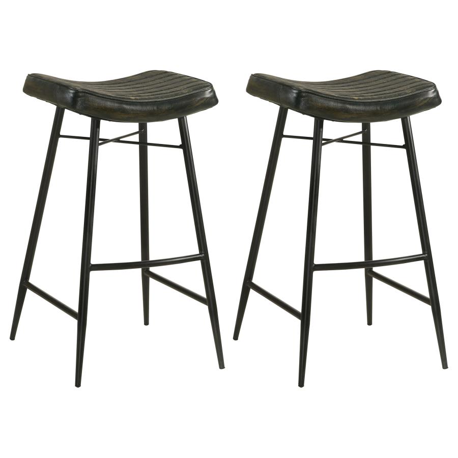 (image for) Bayu Leather Upholstered Bar Stool Espresso (Set of 2) - Click Image to Close