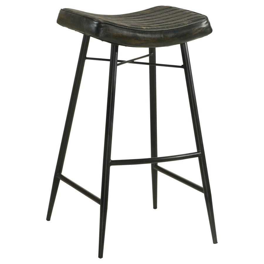 (image for) Bayu Leather Upholstered Bar Stool Espresso (Set of 2)