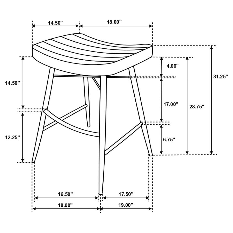 (image for) Bayu Leather Upholstered Bar Stool Espresso (Set of 2)