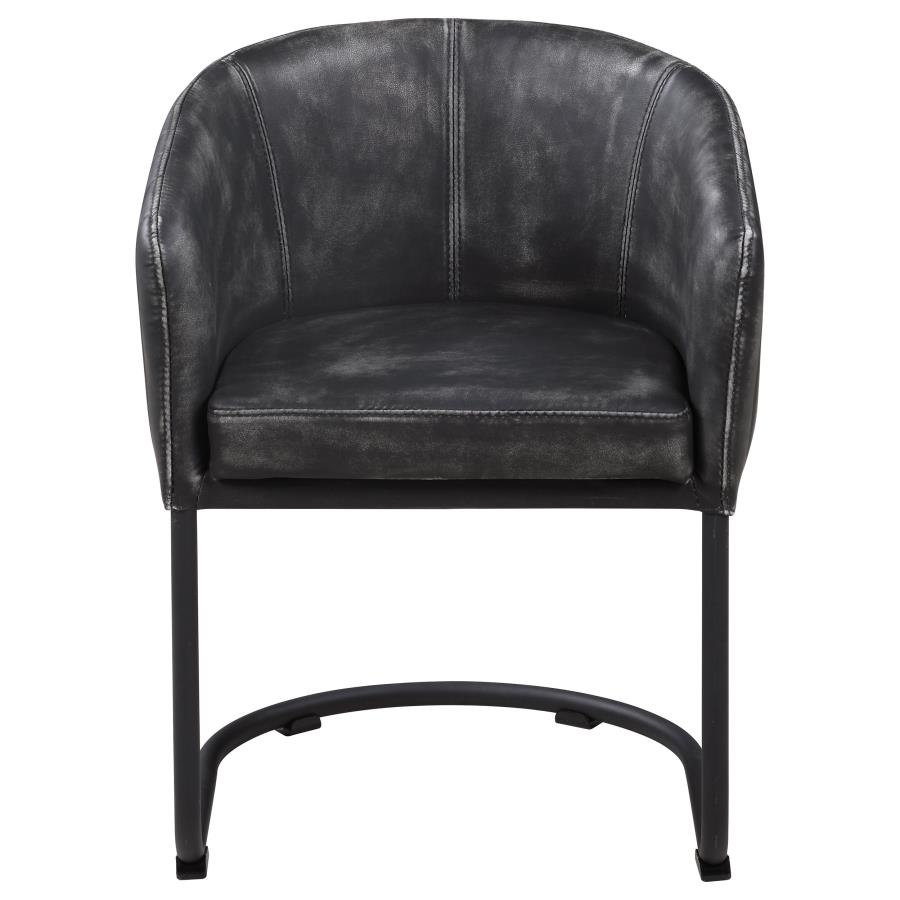 (image for) Banner Leatherette Upholstered Dining Arm Chair Anthracite