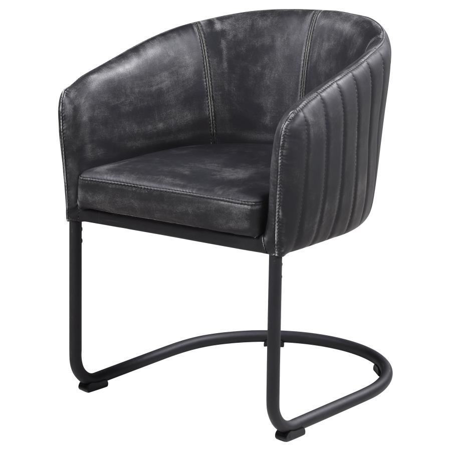 (image for) Banner Leatherette Upholstered Dining Arm Chair Anthracite