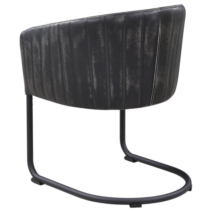 (image for) Banner Leatherette Upholstered Dining Arm Chair Anthracite