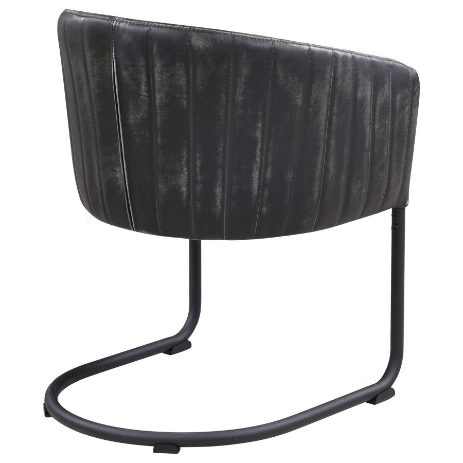 (image for) Banner Leatherette Upholstered Dining Arm Chair Anthracite