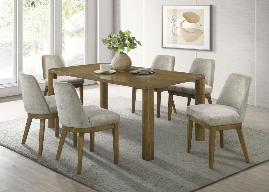 (image for) Castlewood 7-piece 71-inch Rectangular Dining Set Brown Oak - Click Image to Close