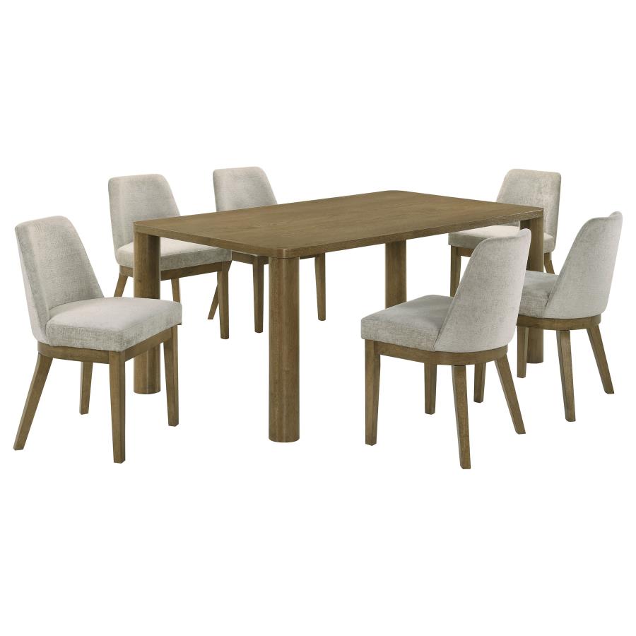 (image for) Castlewood 7-piece 71-inch Rectangular Dining Set Brown Oak