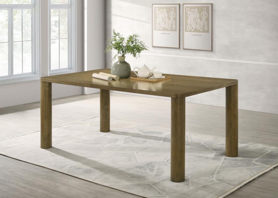 (image for) Castlewood 71-inch Rectangular Wood Dining Table Brown Oak