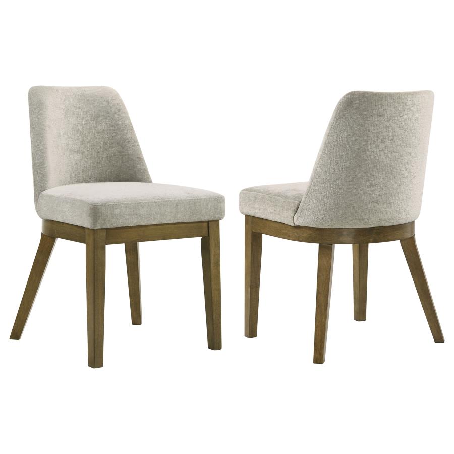 (image for) Castlewood Upholstered Dining Chair Brown Oak (Set of 2) - Click Image to Close