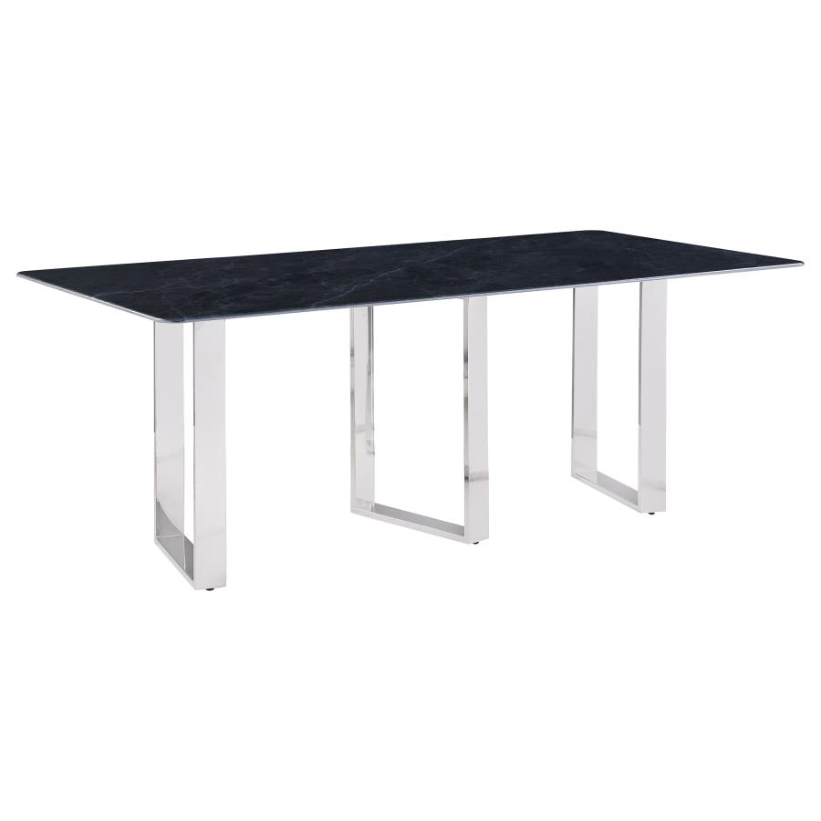 (image for) Desden 79-inch Rectangular Sintered Stone Dining Table Grey - Click Image to Close