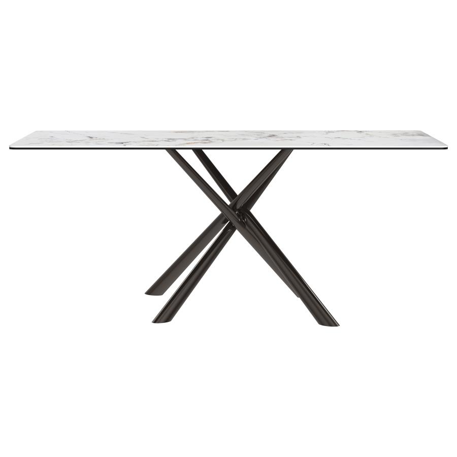 (image for) Carvell Rectangular Sintered Stone Dining Table Mirage White