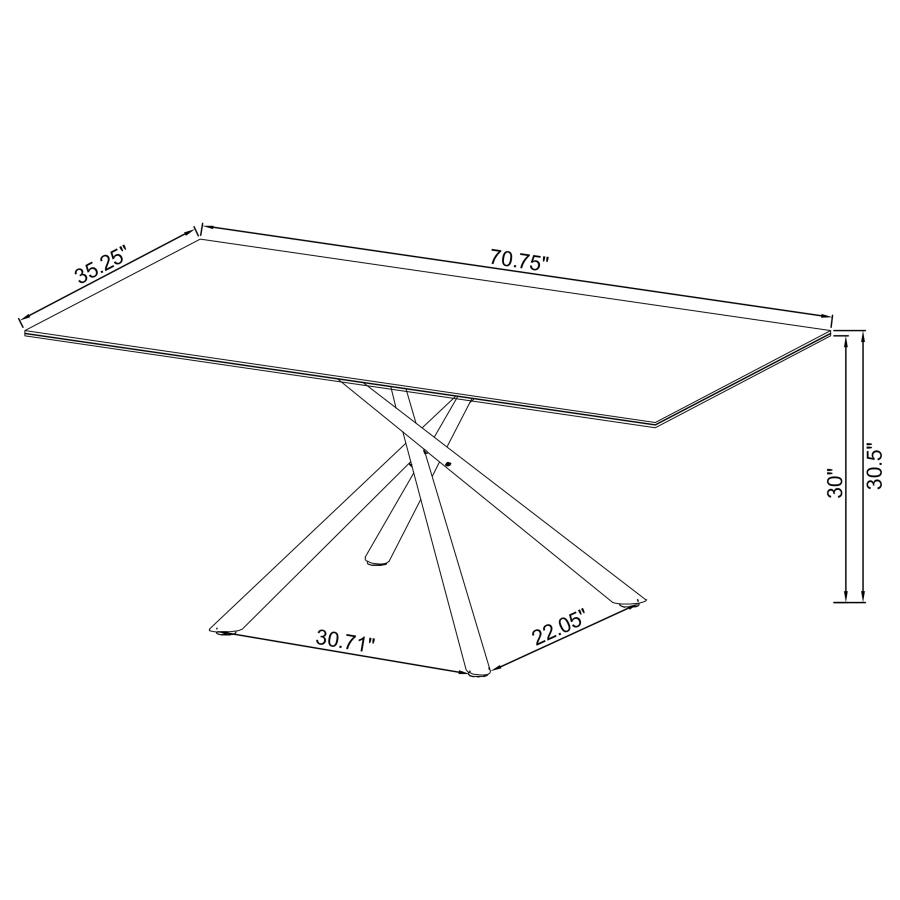 (image for) Carvell Rectangular Sintered Stone Dining Table Mirage White