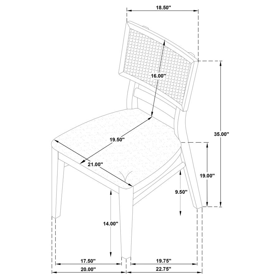 Modal Additional Images for Kailani 7-piece Rectangular Wood Dining Table Set Beige Oak